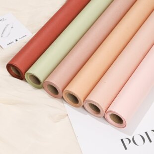 Fenghua Paper Art Paper Roll Packed Floral Solid Color Waterproof Kraft Paper Bouquet Material Flower Shop Flowers Wholesale