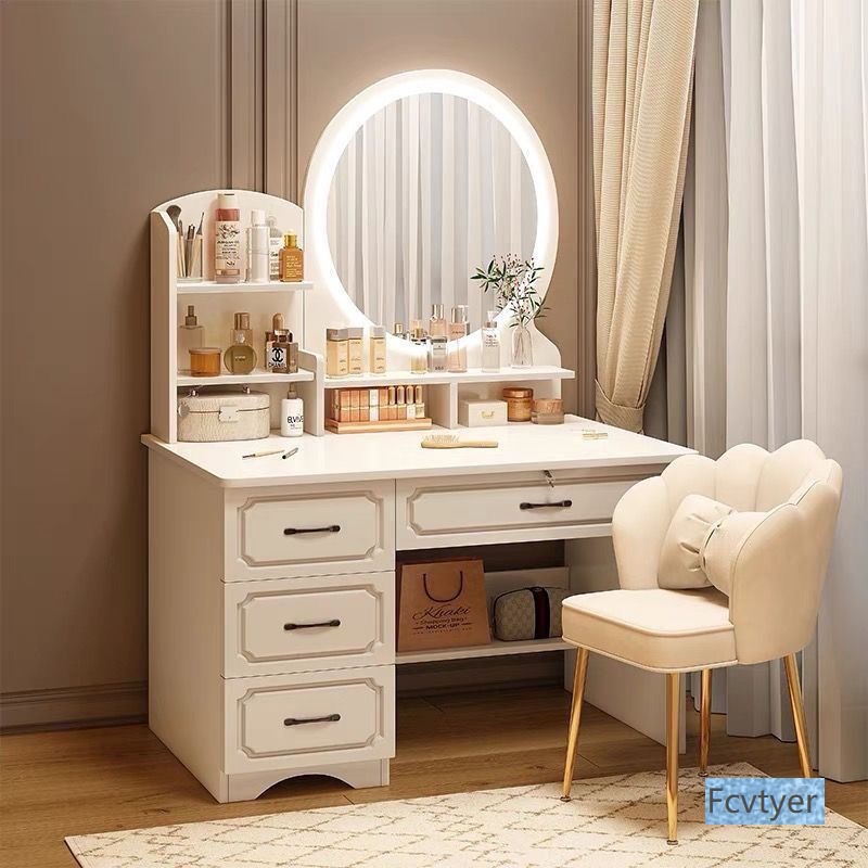 Kailaimei Storage Home Integrated Dressing Table Modern Simple Small Table European Style Dressing Table Dressing Table Bedroom Main