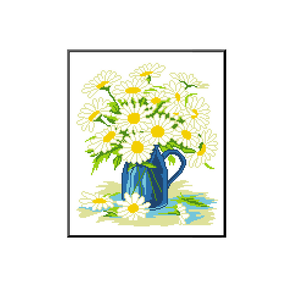 Mona Lisa rosa real de bordado cruzado margarita 2026 nuevo estilo simple sala de estar decoración floral hecha a mano image 5