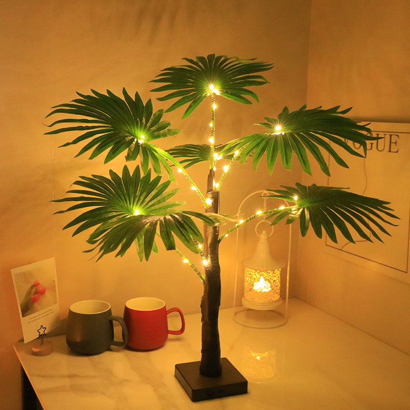 LED Palm Tree Christmas Decorative Lights Holiday Party Atmosphere Lamp Scene Layout Landscape Luminous Tree