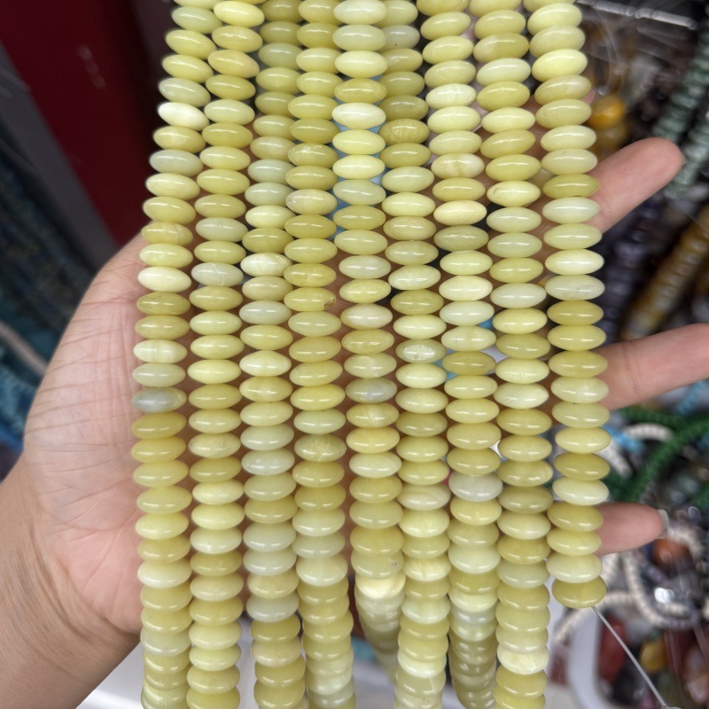 6*12mm算盘珠散珠天然玛瑙玉石飞碟珠diy实拍配件尖珠隔珠项链批|undefined