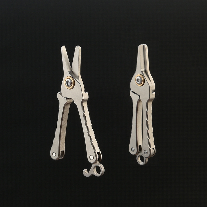 55MM Titan Legierung MINI Schere Schnalle Nase Haar EDC Werkzeug Snap Lock Schere Augenbraue Trimmen Werkzeug Outdoor Tragbare Schere – Detail 10