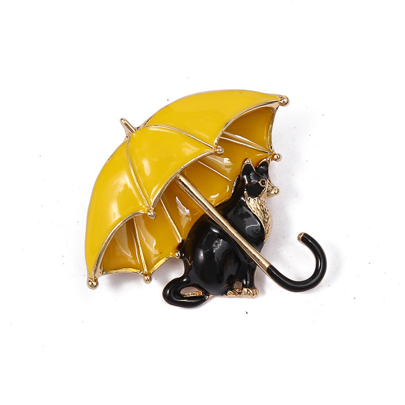 Enamel, Plating Design Cute Style Cute Pin Cat Umbrella Alloy Enamel Plating Women's Brooches