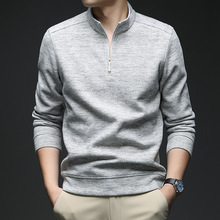 卫衣男士春秋款长袖潮流半拉链立领上衣男装爆款时尚套头新款T恤