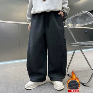 织里童装男童加绒卫裤2026冬季新款儿童加厚长裤宝宝冬装保暖裤子