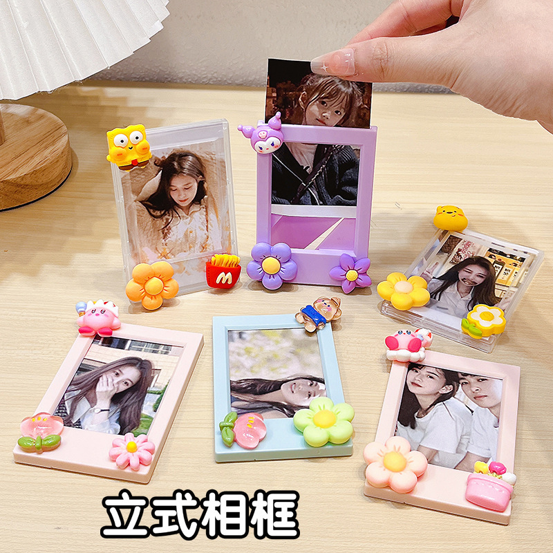 3inch Polaroid Photo Frame Table Small Card Display Stand High-Looking Cute Cartoon Desktop Mini Vertical Photo Frame