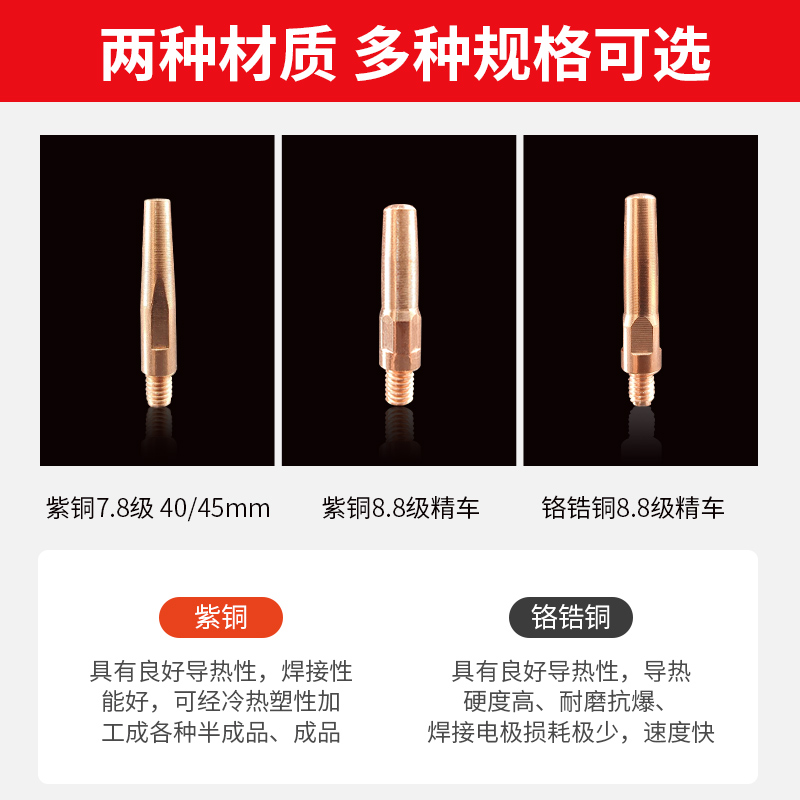 气保焊枪嘴二保焊机配件送丝咀M6 0.8/1.0/1.2/1.4/1.6导电嘴气动