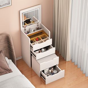 Smart Dressing Table Hidden Flip-Top Modern Simple Foldable Dressing Table Cream Style Multi-Functional All-In-One Bedside Table