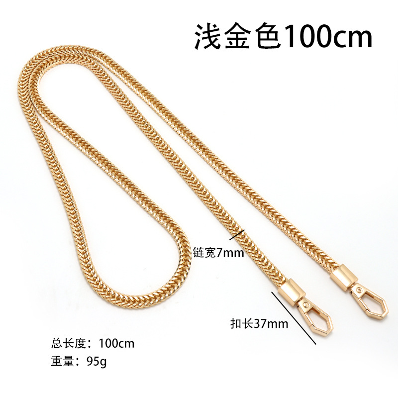 Cadena de repuesto para bolso cadena plana tipo serpiente cola de zorro correa metálica para hombro estilo simple