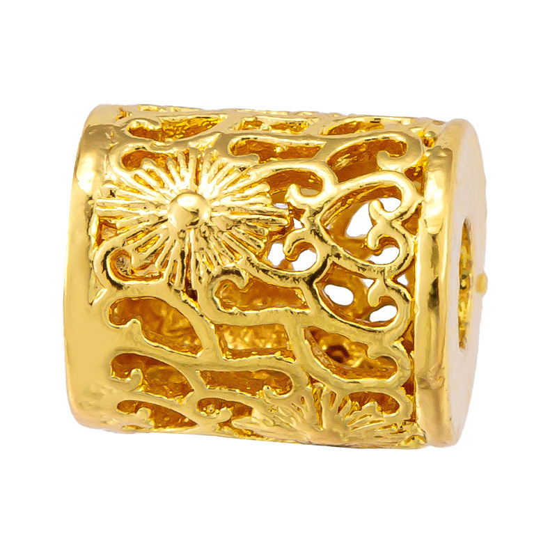 Colgante de cobre micro incrustado Gufasha oro goteo de aceite perlas de transferencia DiDi con perlas de acessorios de perlas huecas fábrica de perlas al por mayor