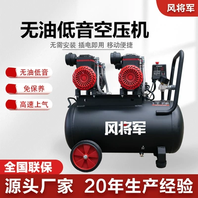 Mobile air compressor small low noise oil-free air compressor 220v household woodworking nail gun paint pump