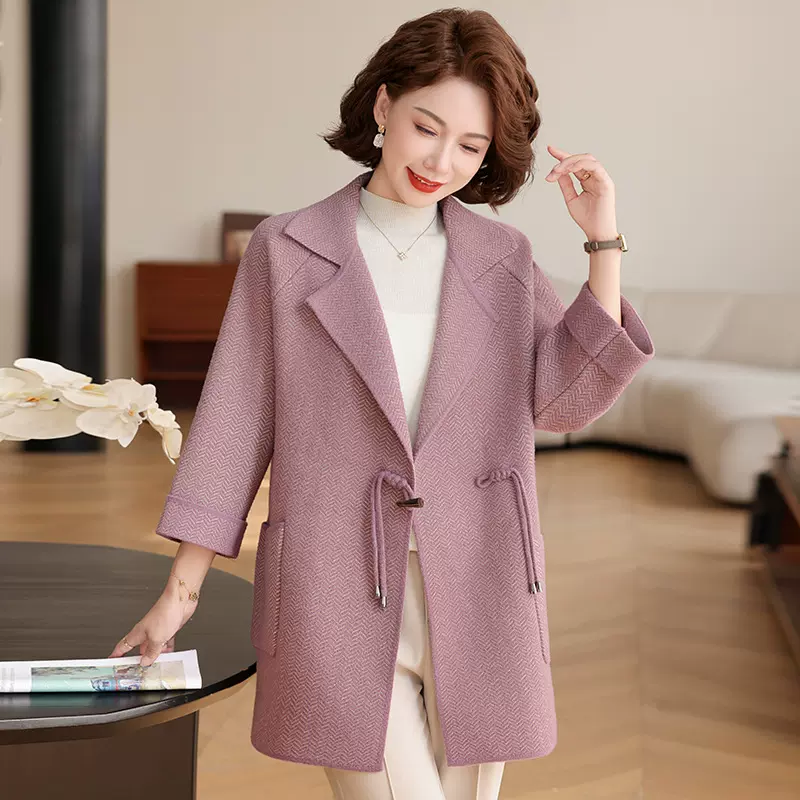 2025年洋气国风中老年女开衫上衣妈妈中长款女装秋冬装针织衫外套