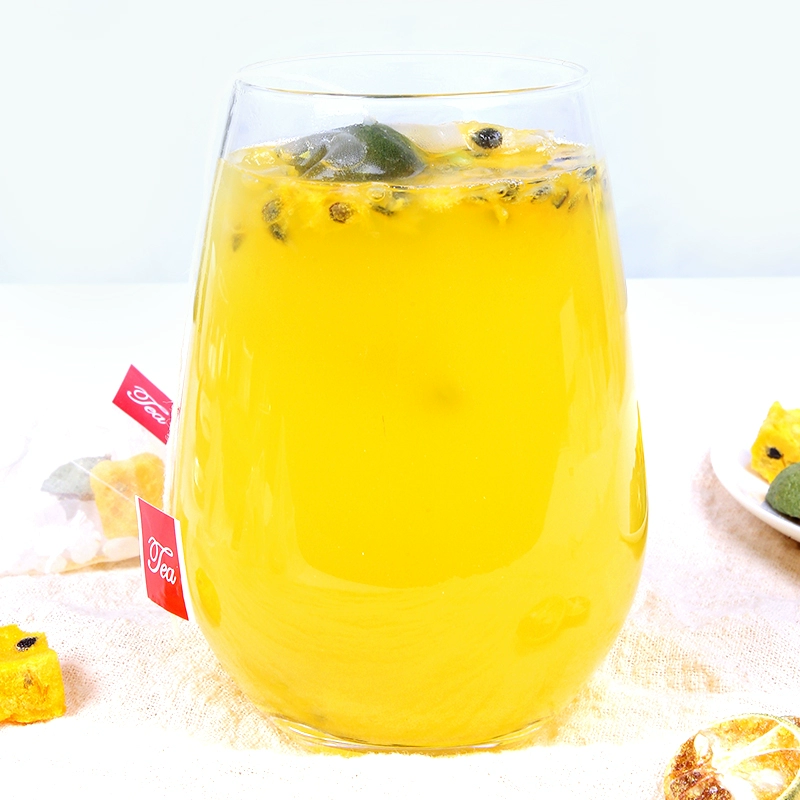 Sublimated fruit tea with kumwat with passion fruit, iced tea, flavored tea
