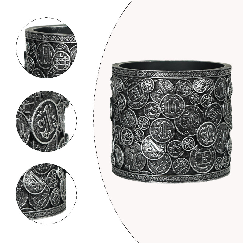Overseas Hot-Selling Creative Money-Making Coins Resin Flower Pots Home Desktop Gardening Courtyard Flower Pots Retro Planting Containers
