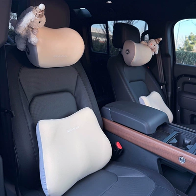 2025 New Car Headrest, Car Cushion, Neck Pillow, Car Seat, Lumbar Support, Car-Mounted Cute Creative Memory Foam