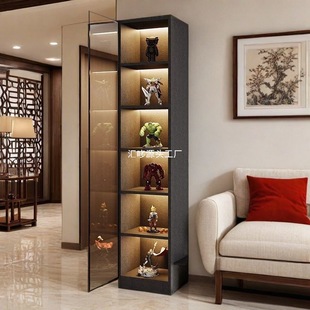 Glass Wine Cabinet Against the Wall Modern Minimalist Living Room Small Wine Cabinet Home Small Light Luxury Restaurant Cabinet