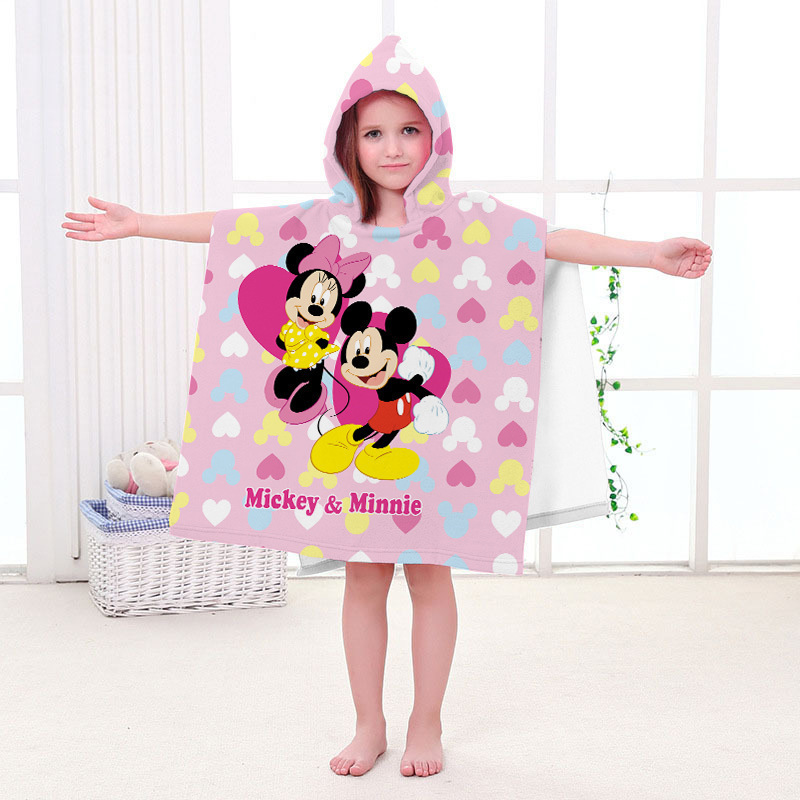 Cross-Border Kidsren's Bathrobe Mickey Can Wear Towel Cotton Hooded Cloak Bath Towel Beach Towel at Home Cross-Border Kidsren's Bathrobe Mickey Can Wear Towel Cotton Hooded Cloak Bath Towel Beach Towel at Home