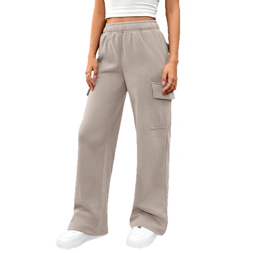 Amazon Cross-Border New Fall High-Waisted Wide Leg Work Pants Long Pants with Pockets Women's Sports Pants Loose Pants for Europe and America