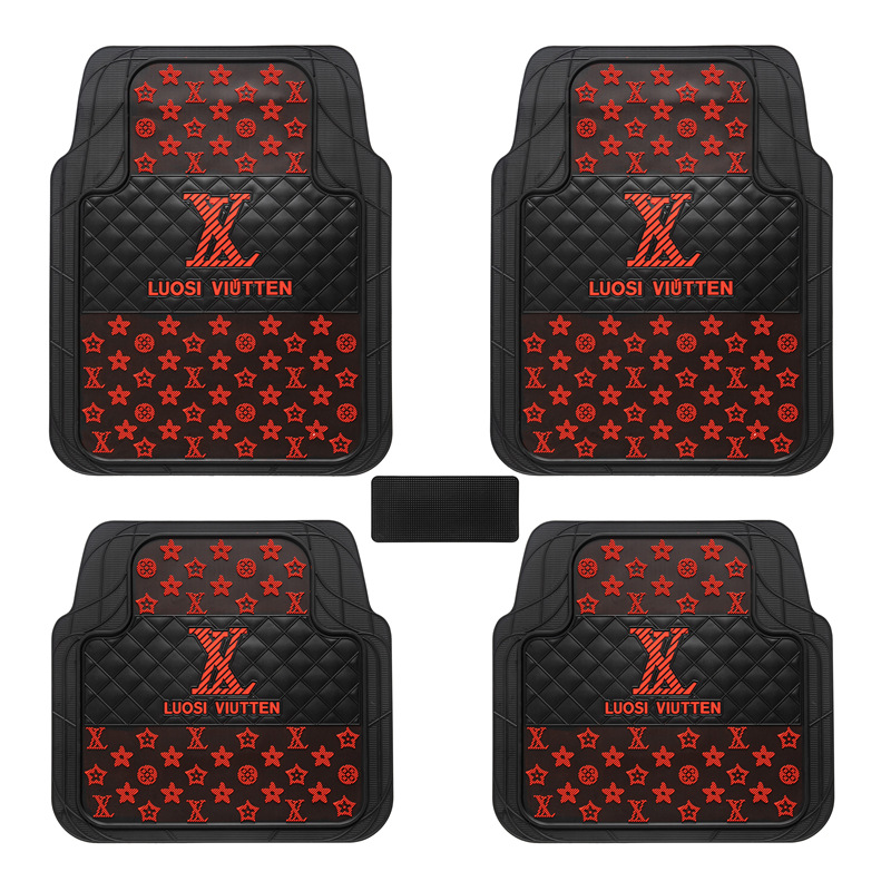 Universal Peel-and-Stick Rubber Car Mat for Cars, Cartoon Patterned, Sliding Resistant, Durable, and Cuttable