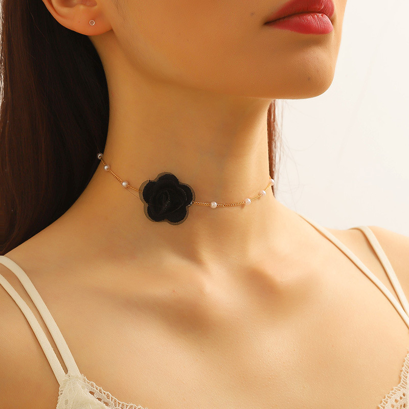 Sweet Flower Cloth Women's Choker display picture 4