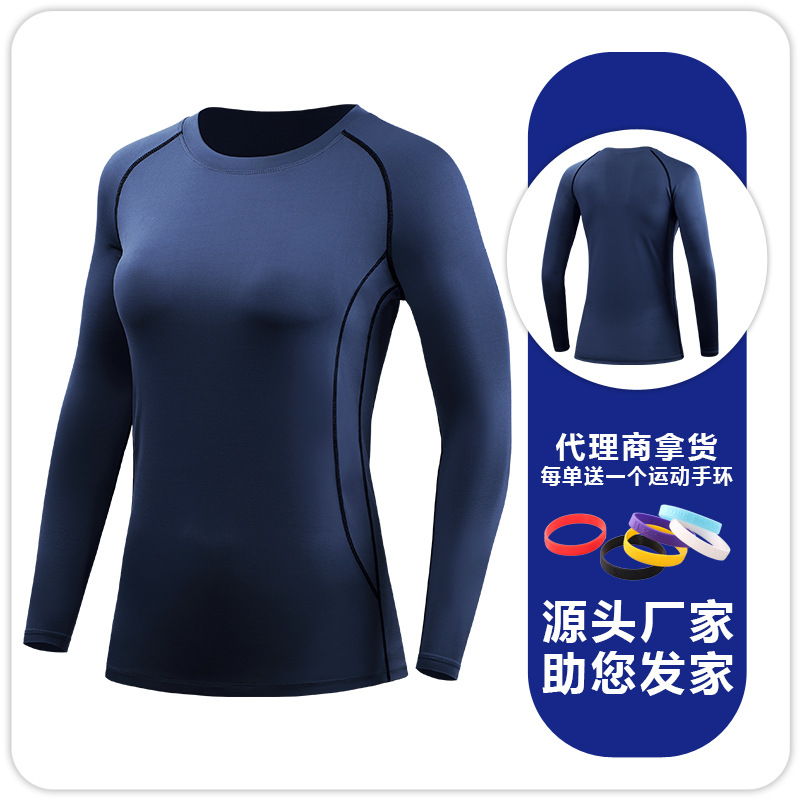 Camiseta Deportiva de Manga Larga para Mujer F8021 Seda de Leche Secado Rápido para Yoga y Running