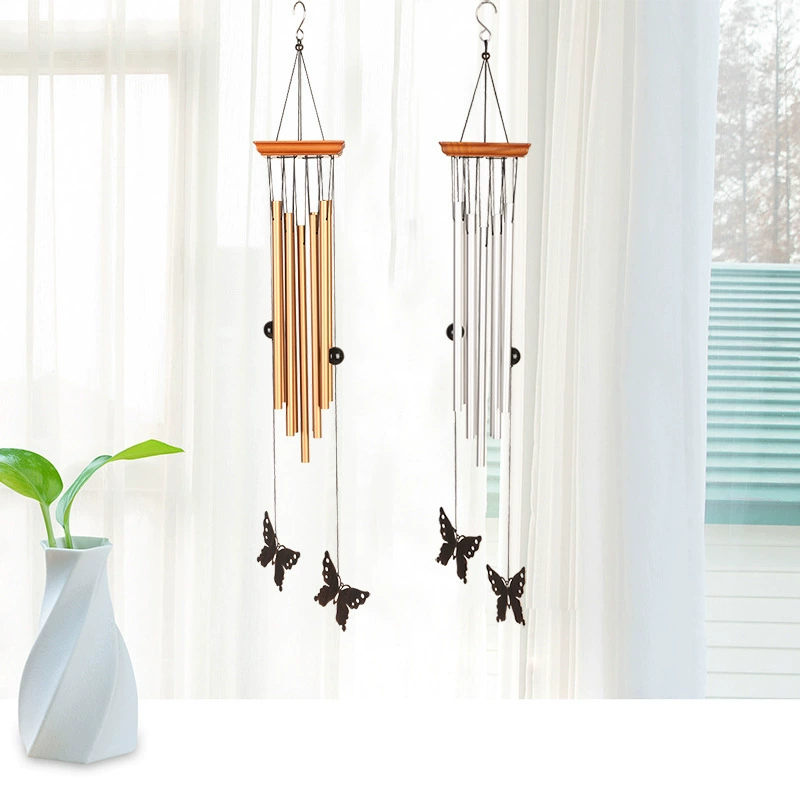 Металлический колокольчик Бабочка Ветровой колокольчик европейский стиль 35 дюймов алюминиевая трубка украшения дома двор музыка колокольчик трансграничный подарок