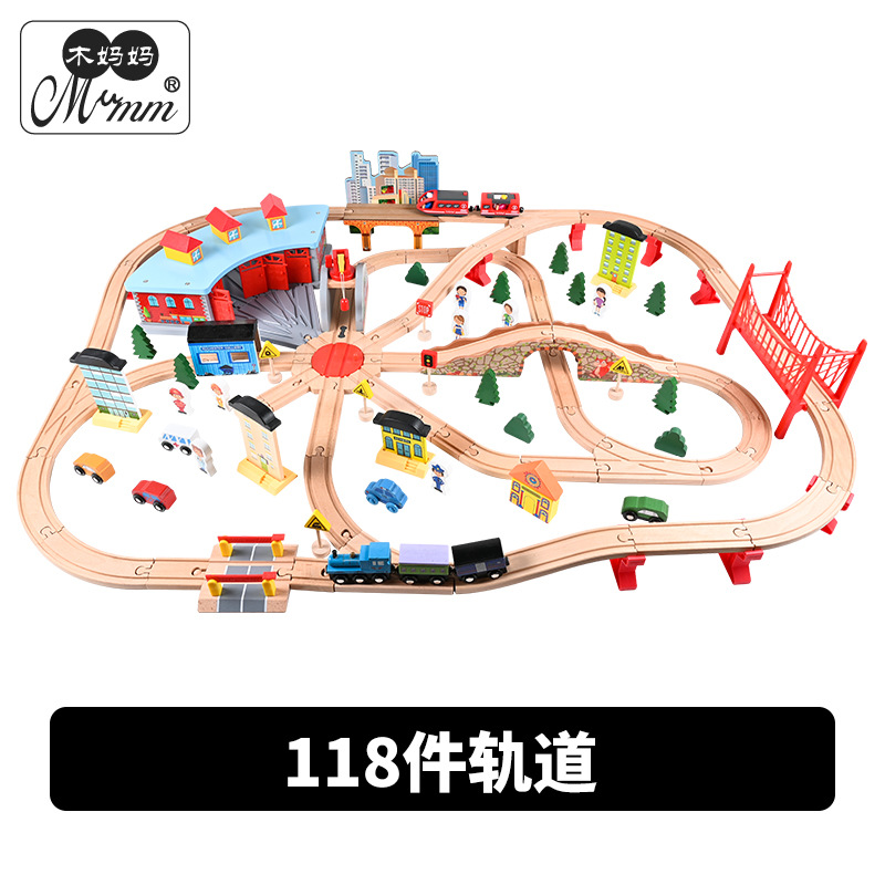 Los niños de madera magnética ciudad transporte ferroviario Tren Eléctrico educación temprana diversión montaje bloques juguetes educativos