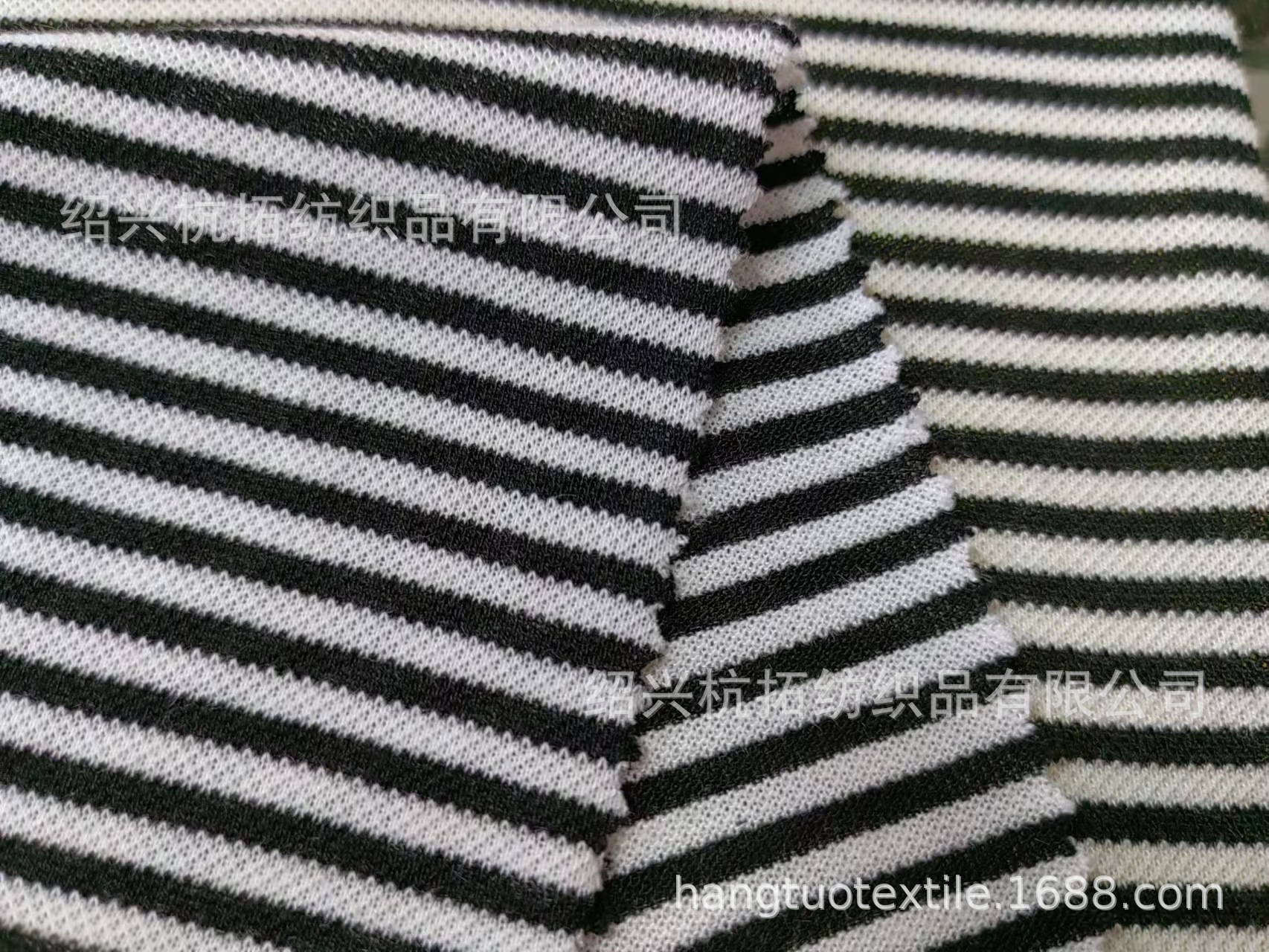 针织全涤黑白彩条珠地网眼全棉TC CVC涤氨纶色织彩条珠地网眼