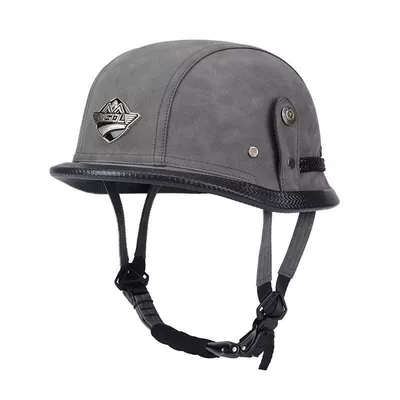Motosiklet dəbilqələri – Helmet, Soldier Leather Helmet, Retro - m55-56-gray-single-helmet-limited-time-carnival