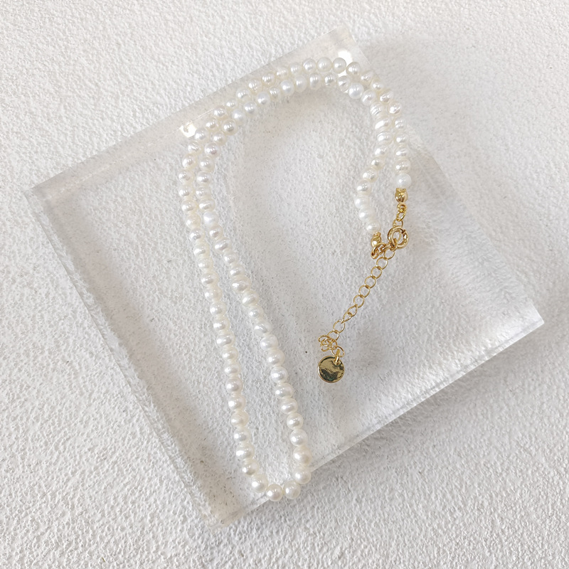 20g Weight Necklace Classification 1 Piece Quantity Daily Occasion Freshwater Pearl Material Solid Color Pattern Women'S Gender Beaded Design Fashion Style 1 Piece Fashion Solid Color Freshwater Pearl Beaded Necklace 10