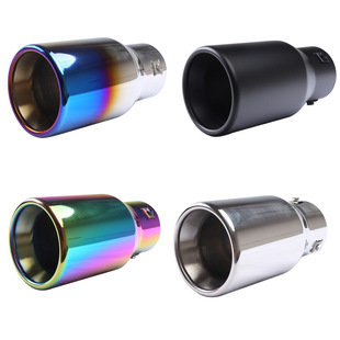 Supply cross-border car modified double-layer rolled tail throat 3.5/4 inch stainless steel exhaust pipe muffler 63/76mm