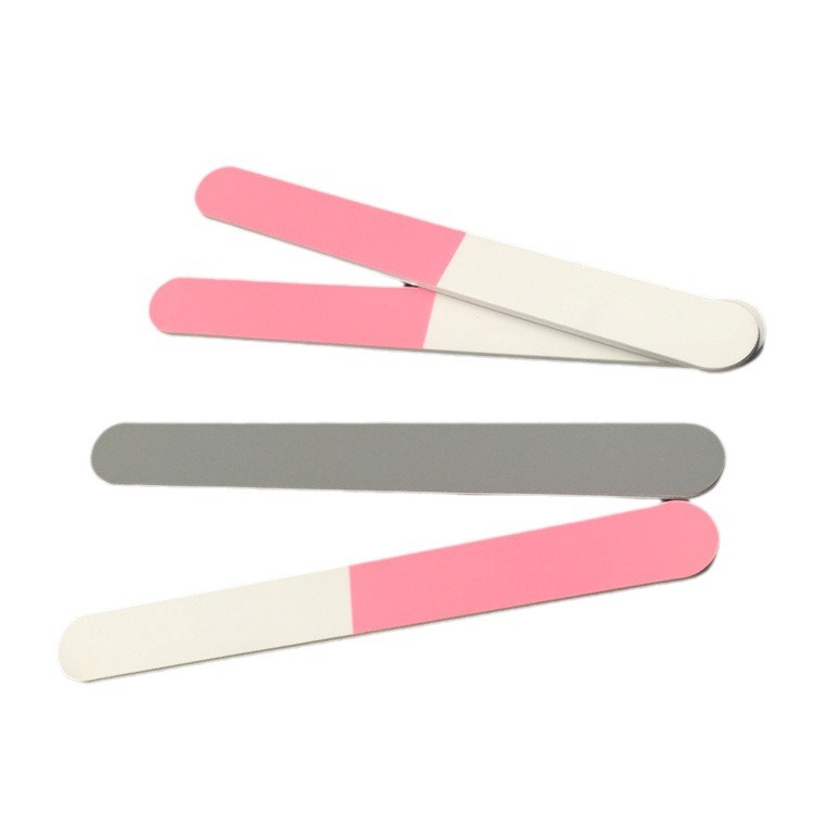 Rosa Blanco Gris 3-lado de pulido tira de pulido superficie de uñas pulido abrillantador cabeza redonda paño recto tira de pulido ventas directas de la fábrica