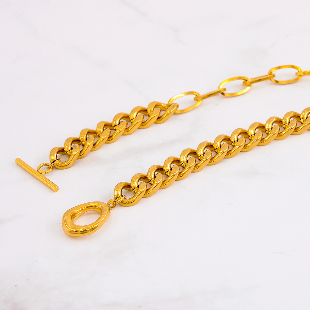 Fashion Geometric Stainless Steel Gold Plated Choker 1 Piece