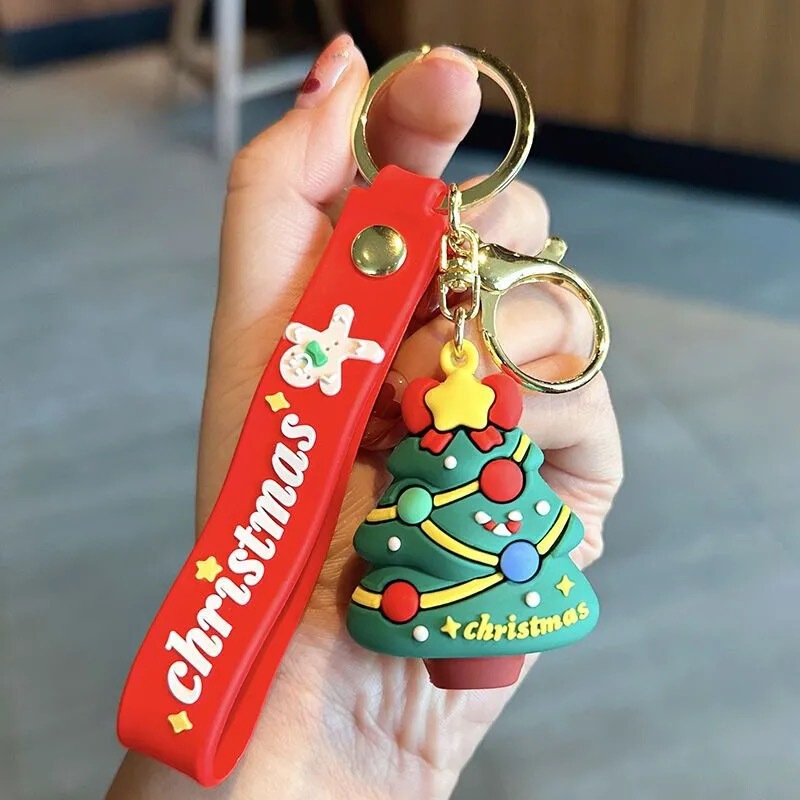 クラシックな新しいクリスマスキーホルダー人形ペンダントクリスマスツリートナカイ雪だるまキーホルダー子供キャッチャー小さなギフト|undefined
