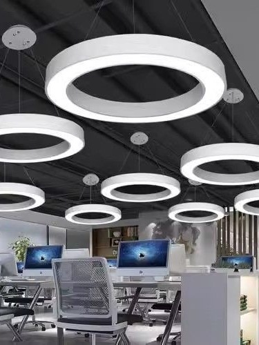 ラウンド LED シャンデリアオフィスジムスーパーマーケットショッピングモールショップ商業産業クリエイティブ特殊形状六角形ライト|undefined