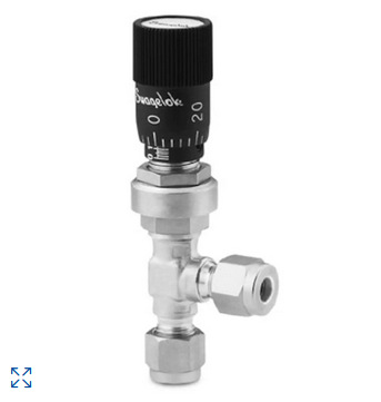 世伟洛克SS-4MA-MH不锈钢中流量角型计量阀1/4 in.卡套管接头游标
