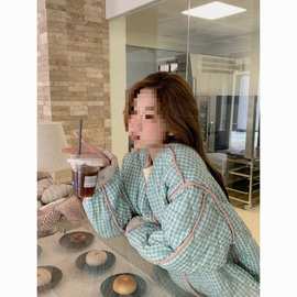 小碎花夹棉棉服外套女冬季新款菱格两面穿宽松中长款棉衣棉袄