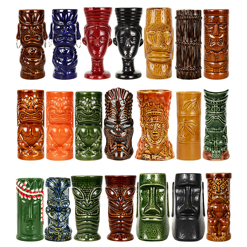 tiki Cup Bar Hawaiian Cocktail Cup Tiki Cup Creative Cup Ceramic Cup Zombie Cup Ceramic TIKI