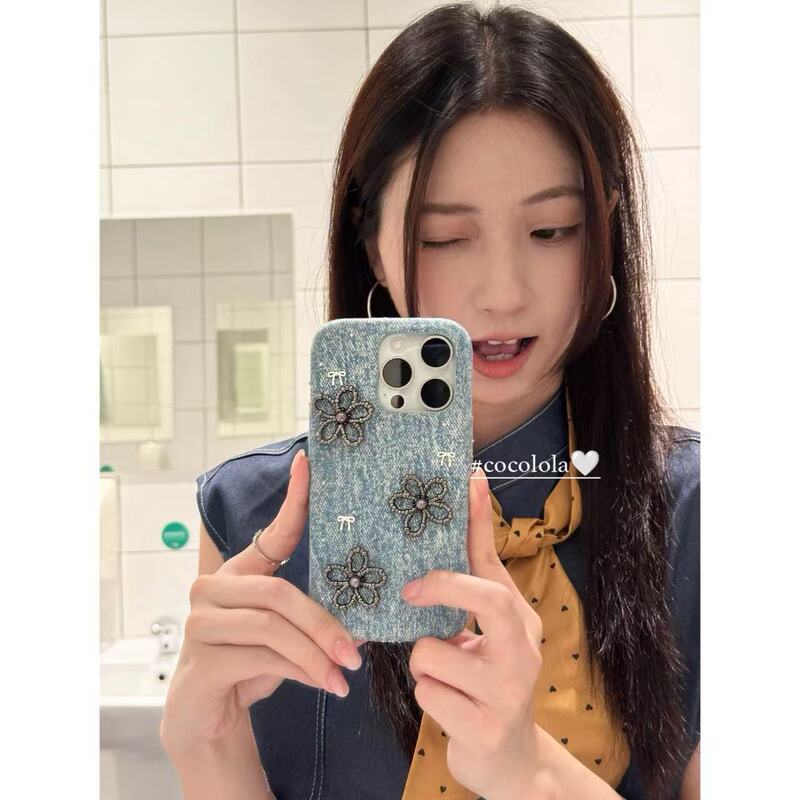 ins风立体山茶花帆布适用iPhone16promax苹果15手机壳14pro欧美13|undefined