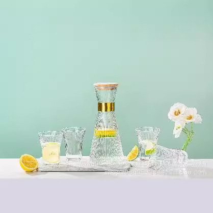 Juego de tazas y jarra de vidrio sodio-cálcico "Brisa de Primavera" de Deloitte, regalo promocional o corporativo, venta al por mayor