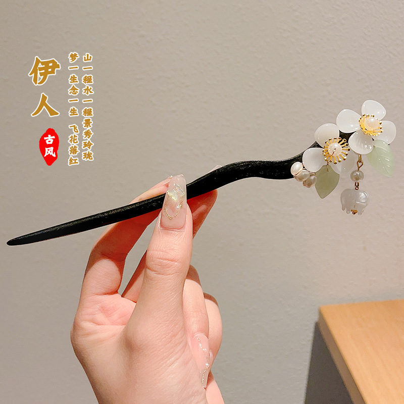 Pinzas de cabello de madera para mujeres nuevos pinzas de estilo chino de alto nivel diarios vestido de caballo de viaje antiguo sándalo bandeja de cabello pinzas de cabello tocado