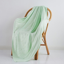 吸湿透气竹纤维提花盖毯单层毛巾被盖毯夏凉被冷感毯竹纤维床单