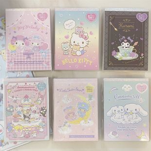 Sanrio Japanese-style Cute Cartoon Kulomi Note Book Note Paper Color Page Super Thick Sticker Book Memo Notebook
