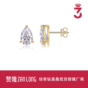 Southeast Asia Live Broadcast Cross-Border Hot-Selling Earrings Electroplated 18K Platinum S925 Sterling Silver Inlaid Moissanite Men's and Women's Earrings