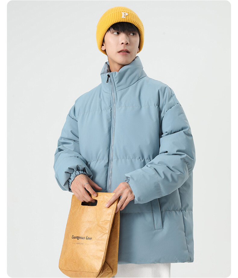 Steppjacke mit Stehkragen für Damen und Herren, dicke Daunenjacke für Paare, Steppjacke für Herren_voghion.com