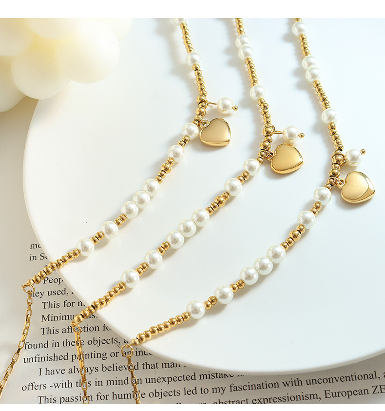 Einfacher Stil Herzform Titan Stahl Perlen Halskette Mit Anhänger 1 Stück display picture 9