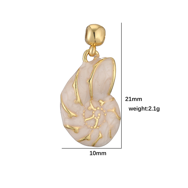 1g Weight Pendant Jewelry Making Type Copper Material Geometric, Letter, Conch Pattern Colorful Diamond Inlaid Copper Necklace DIY Personalized Mermaid Turtle Sea Snail O-shaped Women's Jewelry Accessories 10