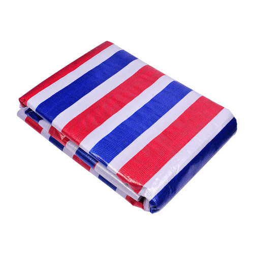 Wholesale Double Composite Plastic Woven Rainproof and Sunproof Thick Tarpaulin in Red, White, and Blue for Yards and Dustproof Covers