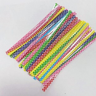 100/bag wave dot tie silk bread tie biscuit bag binding rope 6 color and OPP bag cross-border exclusive