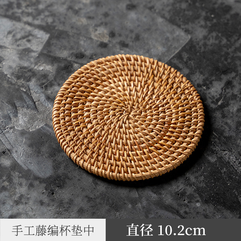 Fábrica al por mayor tejida a mano Vietnam ratán montaña juego de té ratán olla estera Vietnam viejo ratán montaña té
